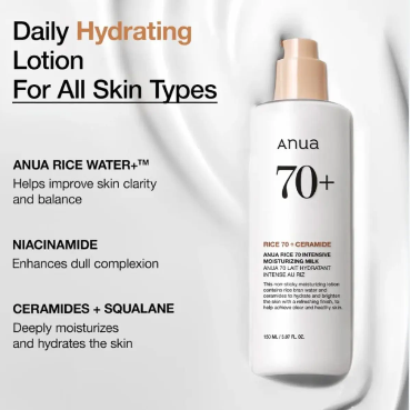 Anua Rice 70+ Ceramide Glow Milky Toner 150ml